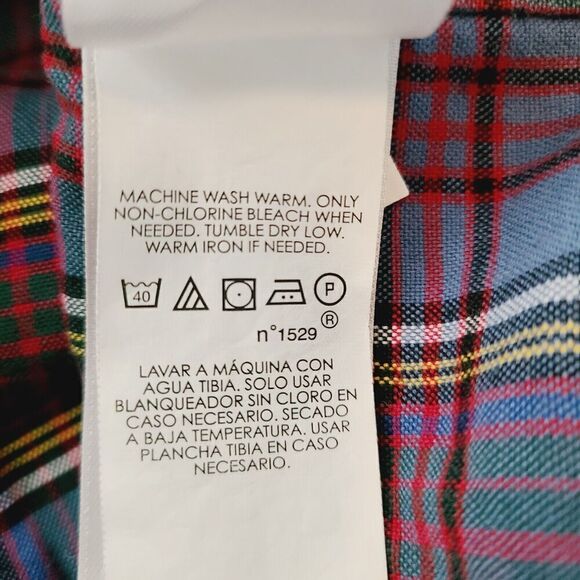 Polo Ralph Lauren Shirt 3XB Blue Purple Plaid 100% Cotton Button Front Collared - Picture 9 of 10